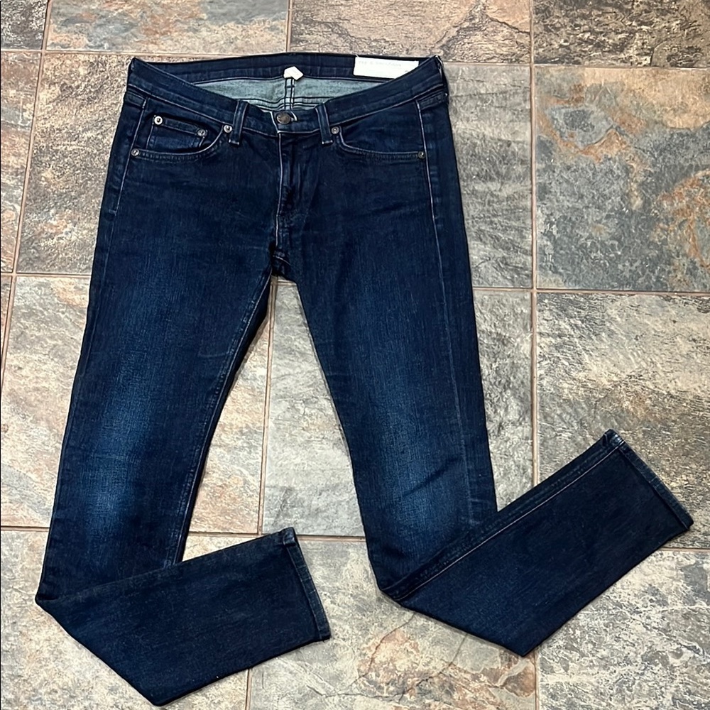 rag & bone Blue Skinny Jeans with Tapered Fit